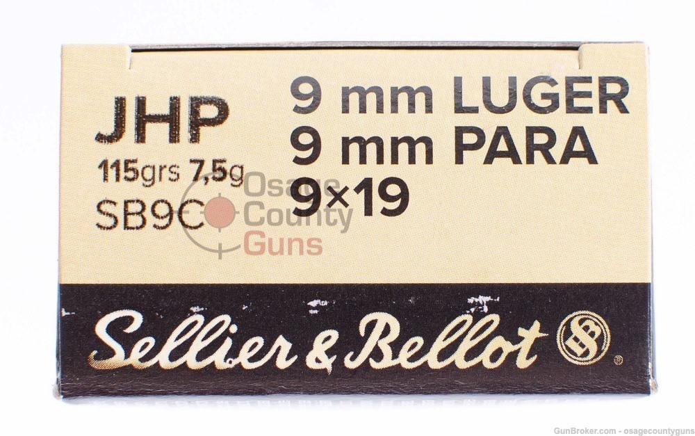 Sellier & Bellot - 115 Gr - 9mm JHP - 50 Rds-img-1