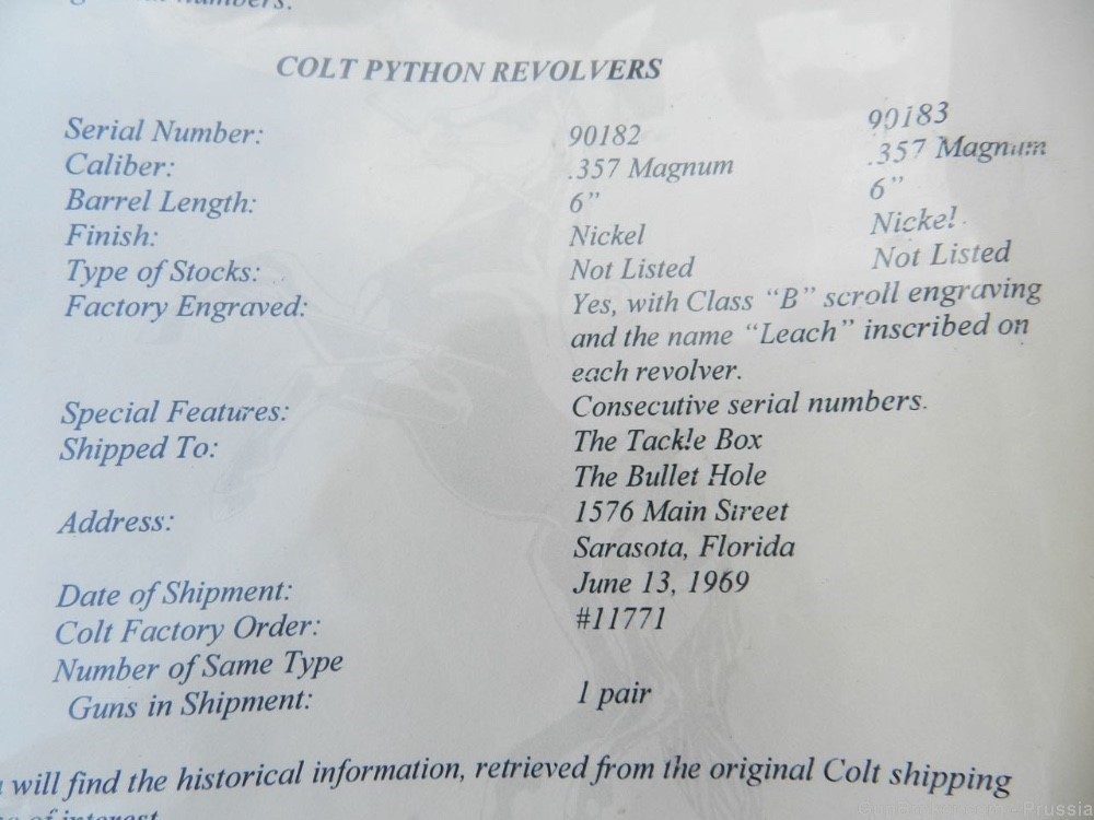 Colt Pythonon 6' Nickel Consecutive Factory B Eng Set-img-18