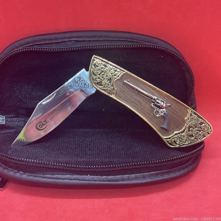 Colt Single Action Army Peacemaker Franklin Mint Collectors Knife with Case-img-3