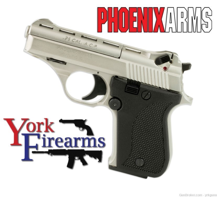 Phoenix Arms HP25A Nickel 25ACP 9rd Handgun NEW HP25ANB-img-0