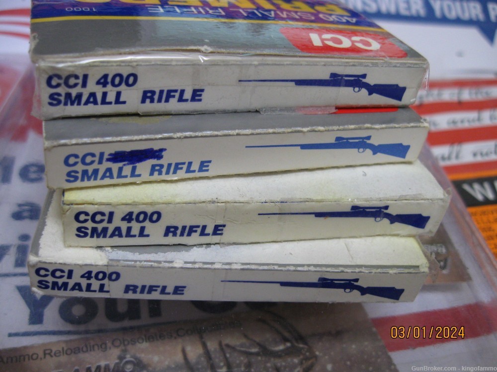 Scarce 400 Pc Small RIFLE Primers CCI  SR # 400 ; others and  LR avail-img-2