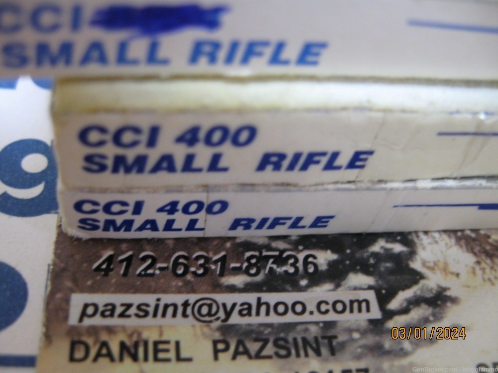 Scarce 400 Pc Small RIFLE Primers CCI  SR # 400 ; others and  LR avail-img-3