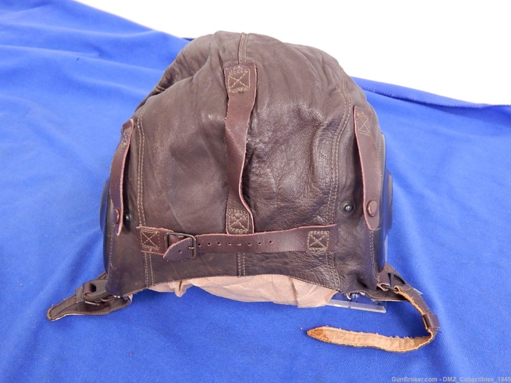 WWII WW2 US Army Air Force Leather Flying Helmet-img-2