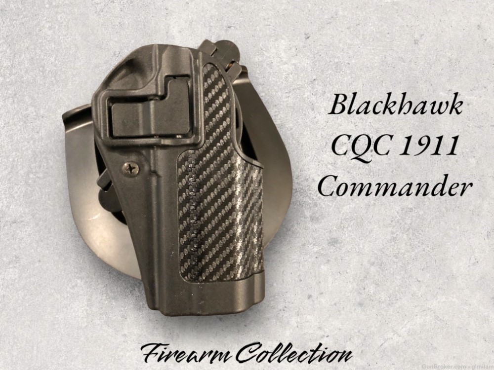 Blackhawk CQC Colt 1911 Commander QD - Carbon wrap w/ dual mag pouch-img-0