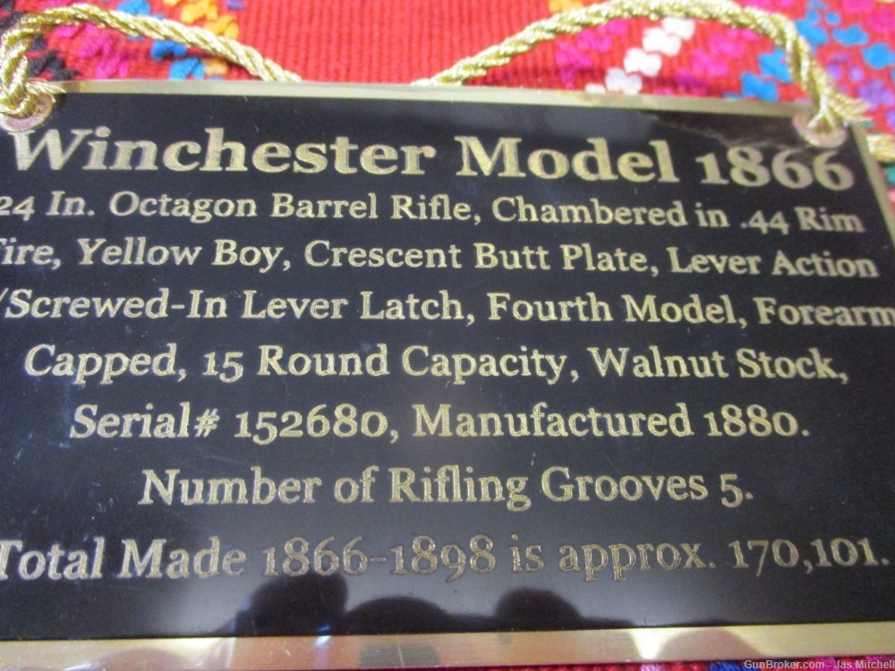 Winchester Model 1866,"Yellow Boy" Rifle, in 44 RF, With Factory Letter!-img-17