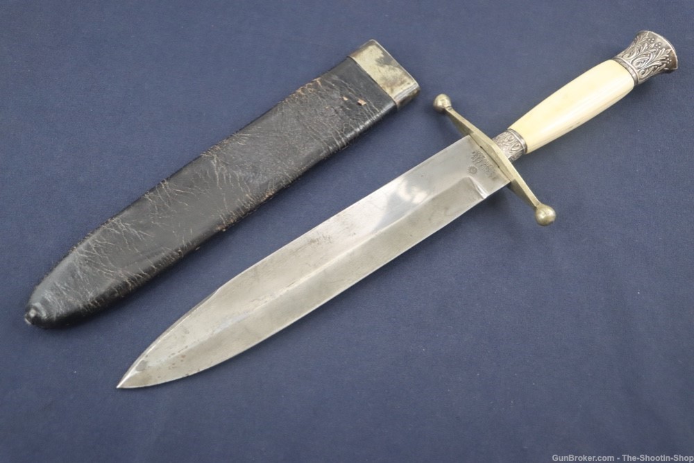 Mappin Brothers Civil War Era Large Bowie Knife IVORY Handle 9.5" Sheffield-img-0
