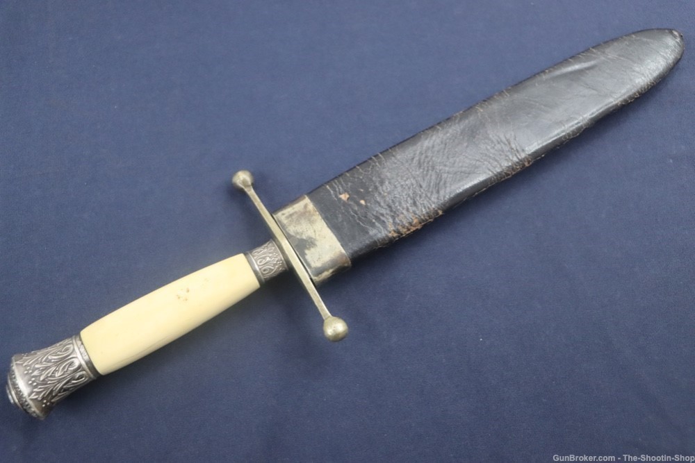 Mappin Brothers Civil War Era Large Bowie Knife IVORY Handle 9.5" Sheffield-img-26
