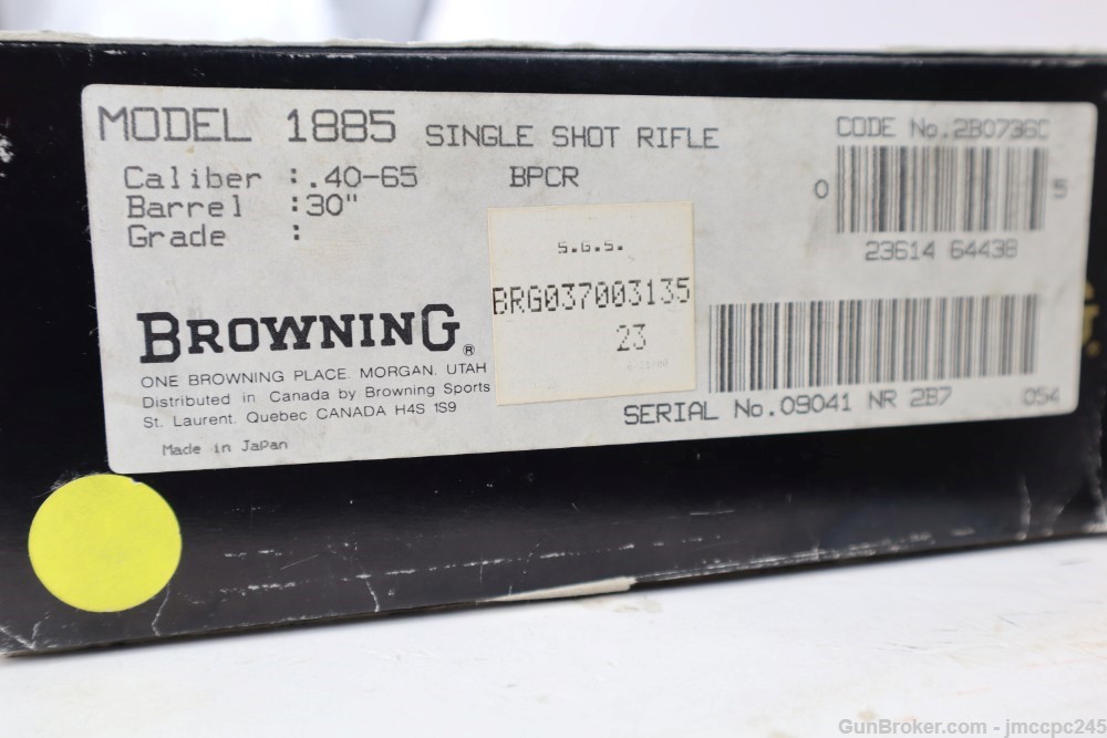 Rare Very Nice Browning 1885 BPCR 40-65 Single Shot Rifle W/ Box W/ 30" BBL-img-3