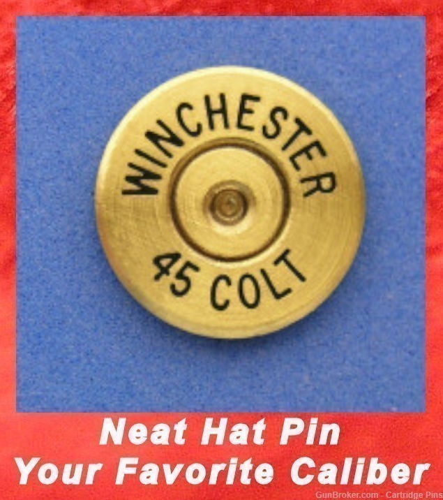 WINCHESTER  45 COLT  Cartridge Hat Pin  Tie Tac  Ammo Bullet-img-0