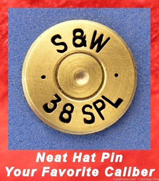 Smith & Wesson  S&W 38 SPL  Cartridge Hat Pin  Tie Tac  Ammo Bullet-img-0