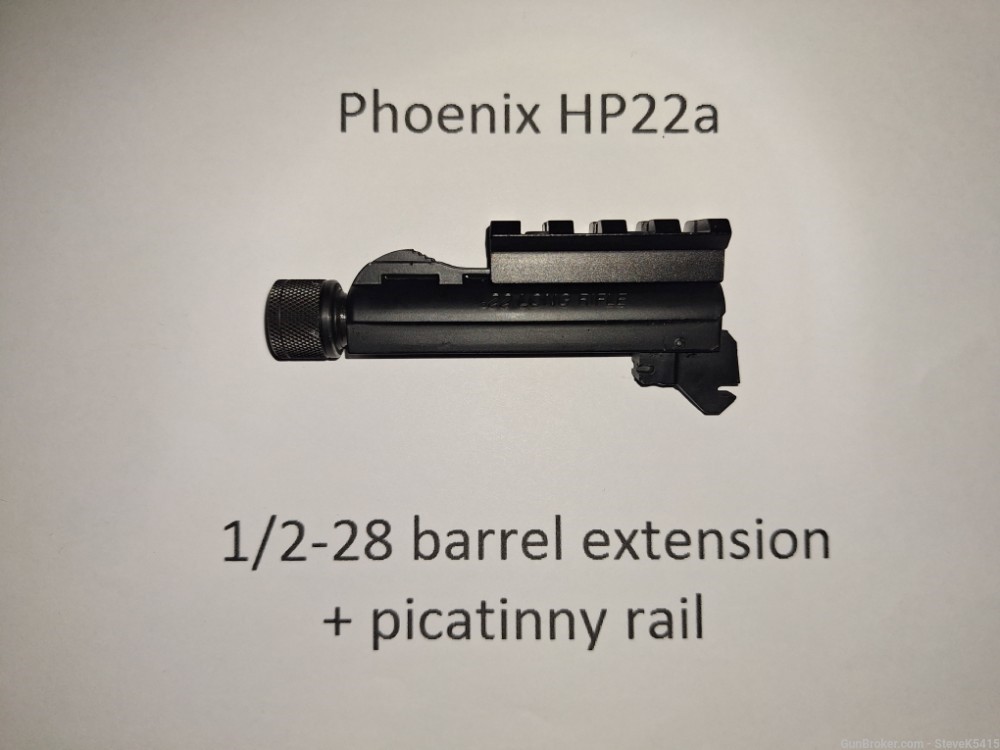 Phoenix arms hp22a 1/2-28 threaded barrel - 3inch black + picitinny rail-img-0