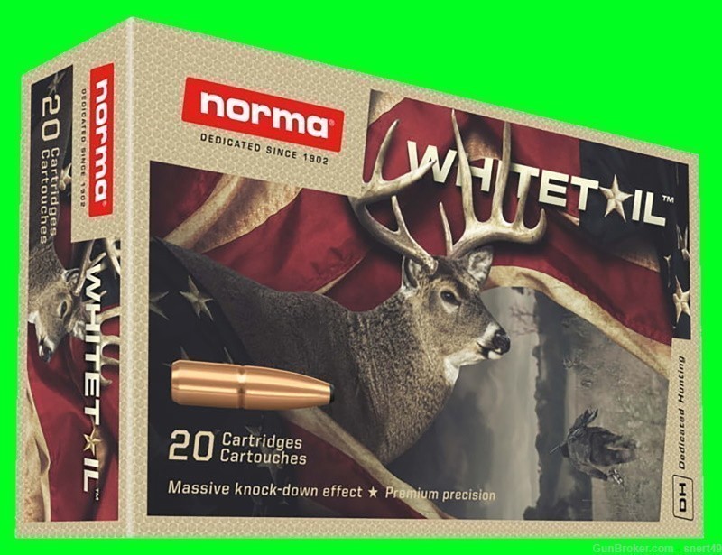 Norma 7mm-08 Rem 150 gr Pointed Soft Pt 20 Rd Box Brass Case FRESH 20171502-img-0