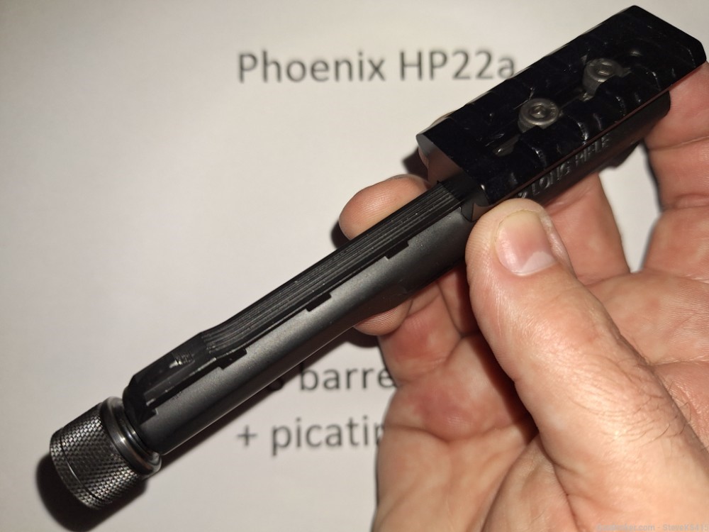 Phoenix arms hp22a 1/2-28 threaded barrel - 5inch black + picitinny rail-img-1