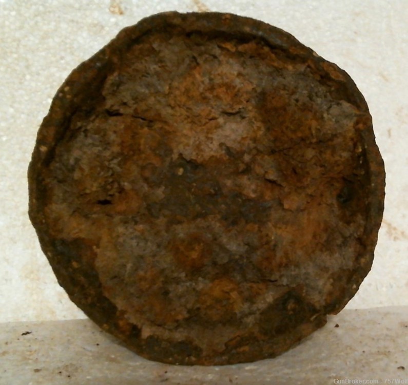 Artillery Cannon Shell Fragment First World War Or Older 3 3/4" Diameter-img-4