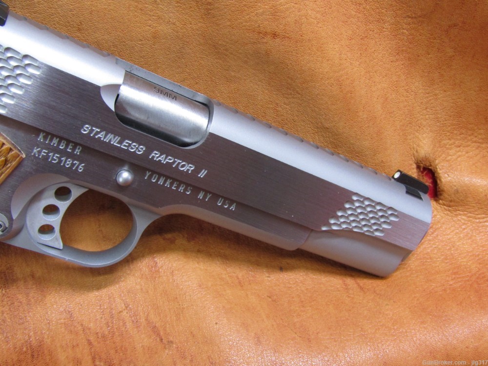 Kimber Custom Shop Stainless Raptor II 9mm Semi Auto Pistol New in Box-img-4
