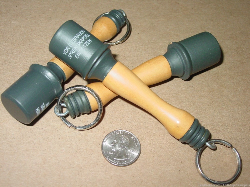 Grenade M24 Keychain German WWII Wooden Pendant Keyring STIELHANDGRANATE -img-0