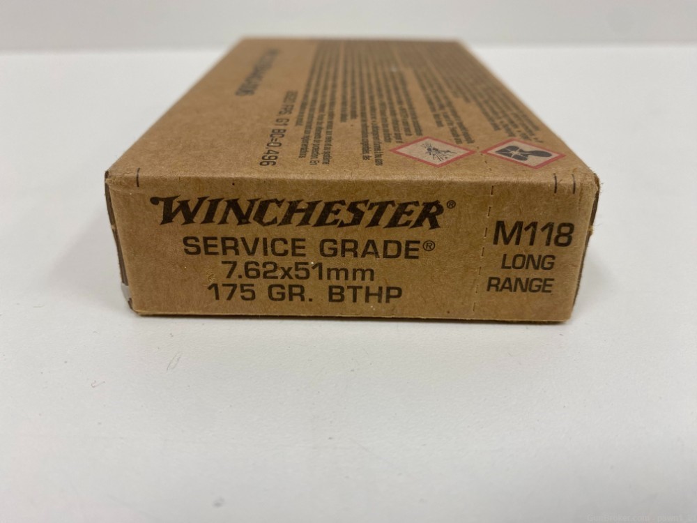 Winchester service grade 7.62x51mm 175 GR 20 rounds -img-1