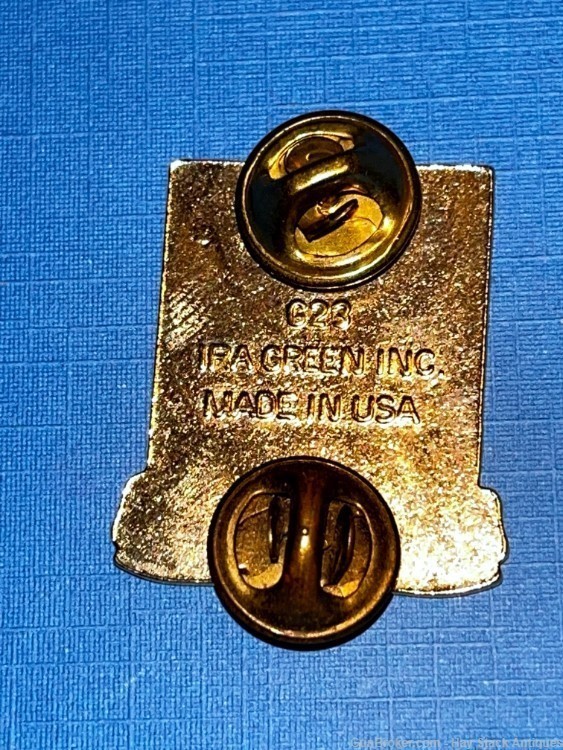 Vintage 196th Infantry Regiment Crest DI DUI Clutchback Pin IRA Green -img-3