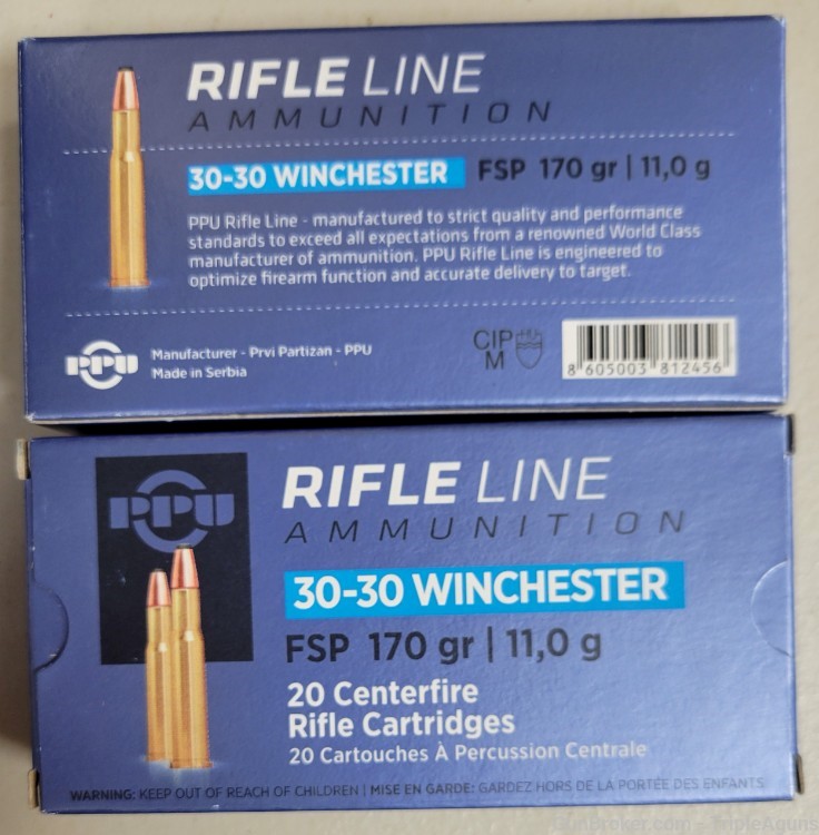 PPU 30-30 Winchester 170gr fsp lot of 40rds -img-1