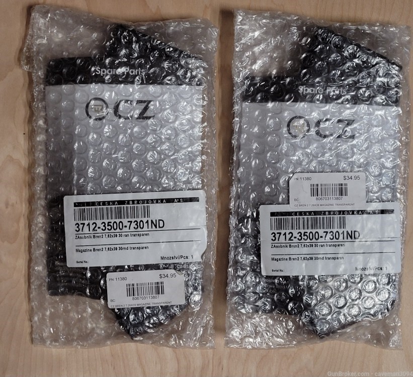 2 New Cz Bren 2 7.62x39 30 Round Transparent Magazines -img-0