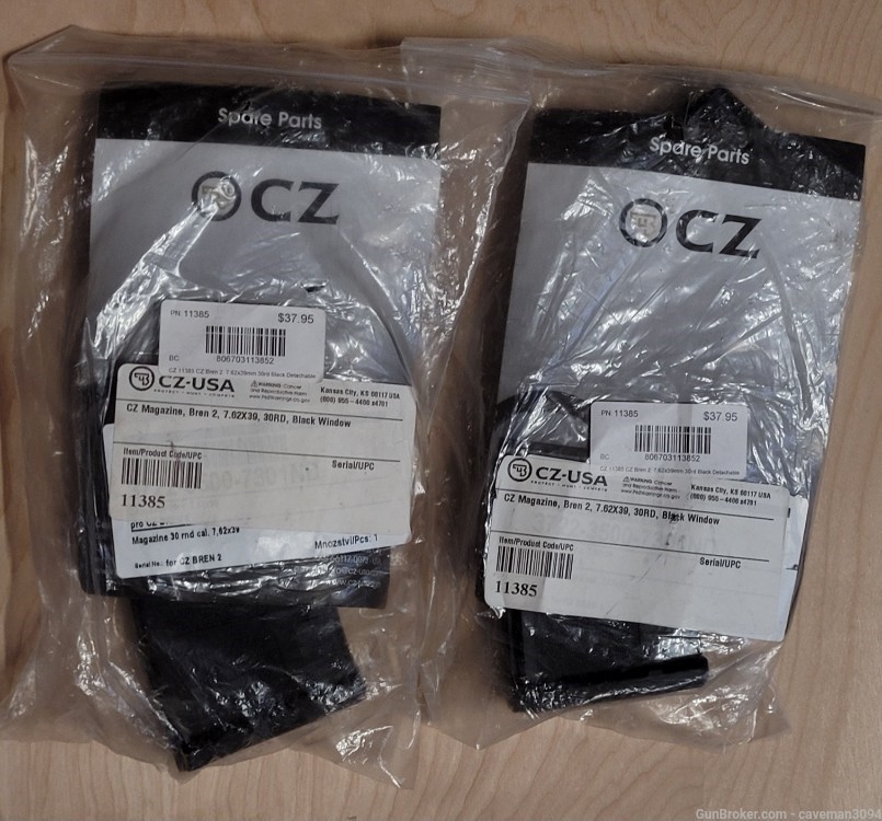 2 New Cz Bren 2 7.62x39 30 Round Black Magazines -img-0