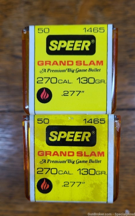 Speer Grand Slam 130gr 270 Caliber .277 Diameter Bullets # 1465-img-0