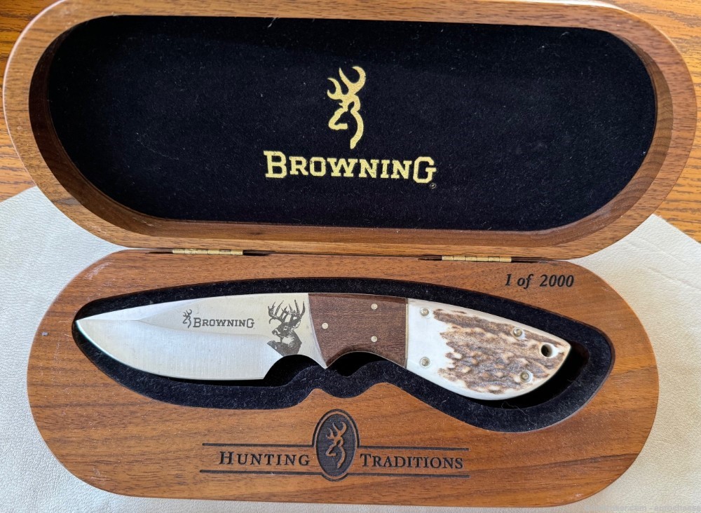 BROWNING HUNTING TRADITIONS, LTD EDITION, 1 OF 2000, WHITETAIL KNIFE, NEW-img-1