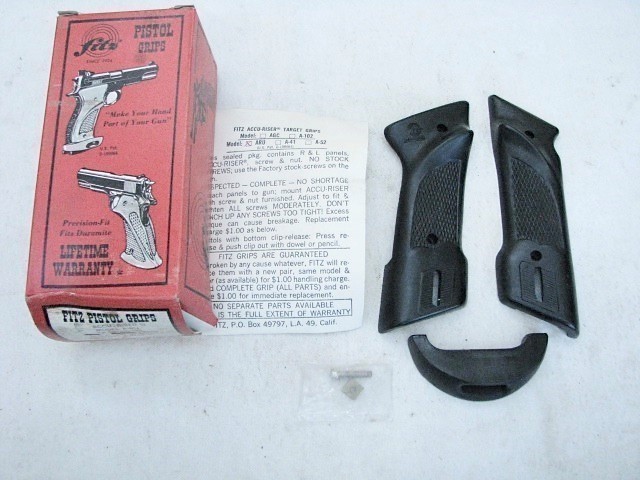 Vintage NOS FITZ pistol Accu-Riser grips for Ruger .22 Auto-img-0