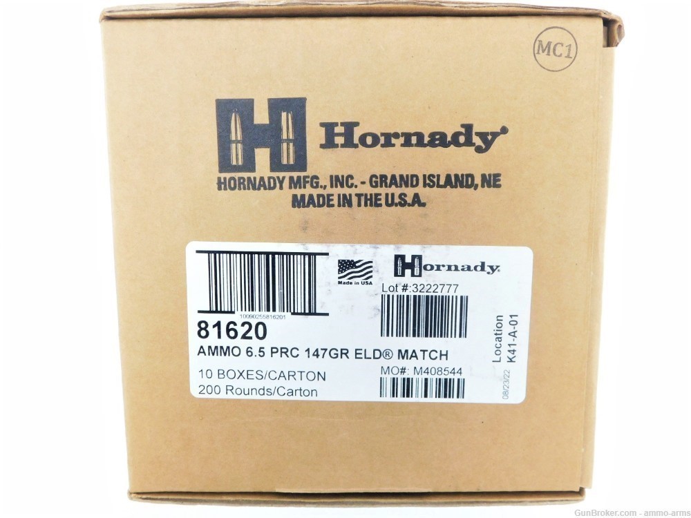 Hornady ELD Match 6.5 PRC 147 Grain 200 Rounds 81620-img-2