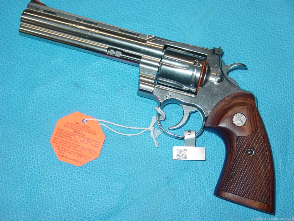 Colt Python Stainless DA/SA Revolver 6" 357 Mag / 38 Spl  6-Rounds-img-0
