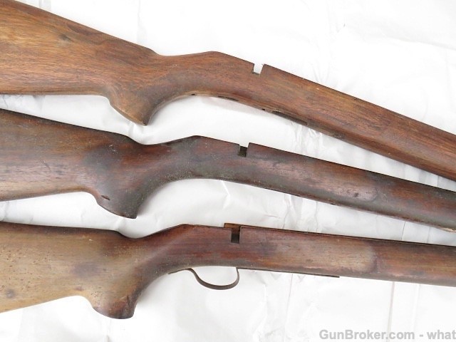3 Original Winchester Model 75 .22 Rifle Wood Stocks + Some Stock Metal-img-10