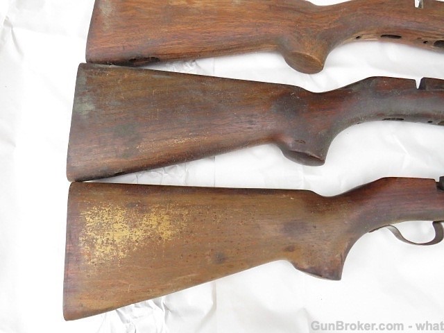 3 Original Winchester Model 75 .22 Rifle Wood Stocks + Some Stock Metal-img-15