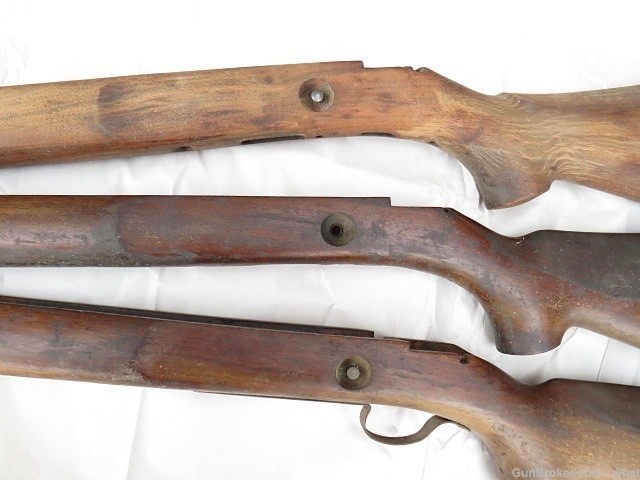 3 Original Winchester Model 75 .22 Rifle Wood Stocks + Some Stock Metal-img-4