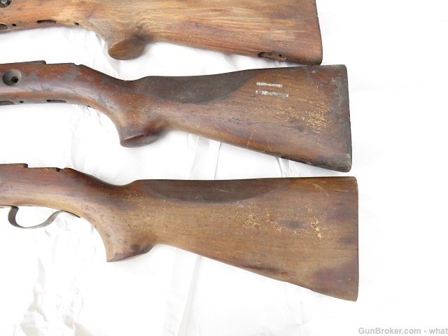 3 Original Winchester Model 75 .22 Rifle Wood Stocks + Some Stock Metal-img-2
