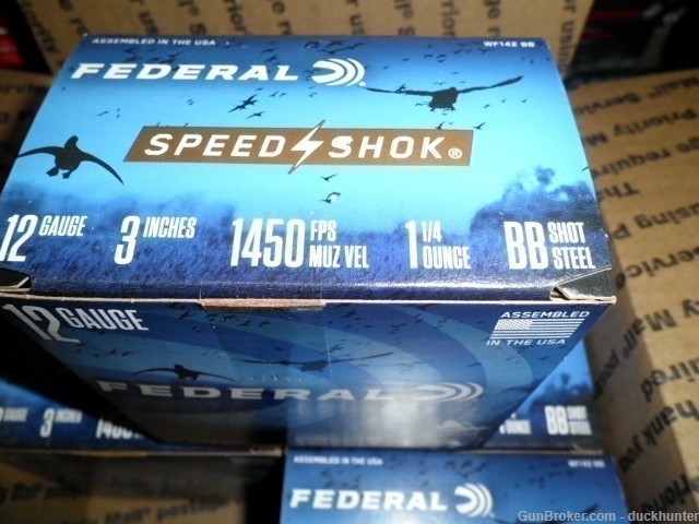 FEDERAL SPEED/SHOK 3 INCH 12 GA STEEL BB'S 8 BOXES 200 ROUNDS-img-2