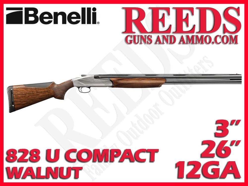 Benelli 828 U Compact Walnut Nickel 12 Ga 3in 26in 10709-img-0