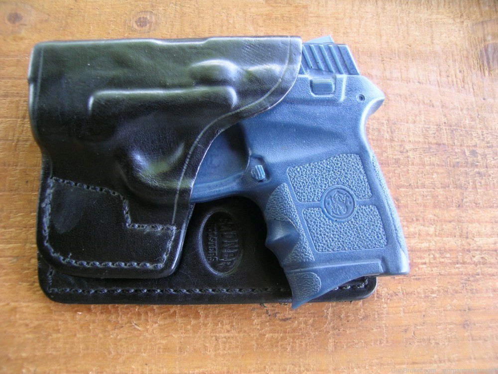 STONER Back Pocket Leather Holster For S&W Bodyguard W/Lazer -img-1