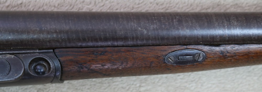 Scarce early Parker Bros 12 gauge lifter action Damascus SXS 32" barrels-img-4