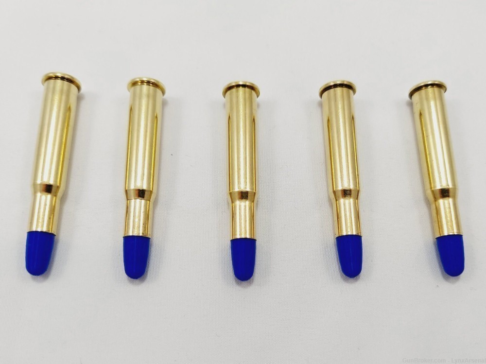 30-30 Winchester Brass Snap caps / Dummy Training Rounds - Set of 5 - Blue-img-3