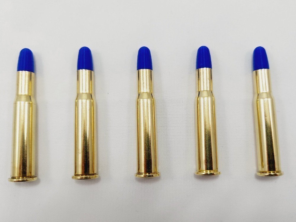 30-30 Winchester Brass Snap caps / Dummy Training Rounds - Set of 5 - Blue-img-2
