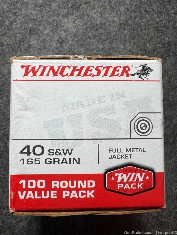Winchester .40 S&W 165 Grain FMJ 100 Rounds Per Box-img-2