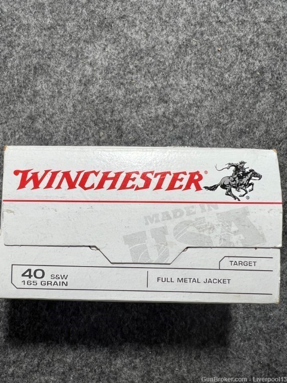 Winchester .40 S&W 165 Grain FMJ 100 Rounds Per Box-img-0