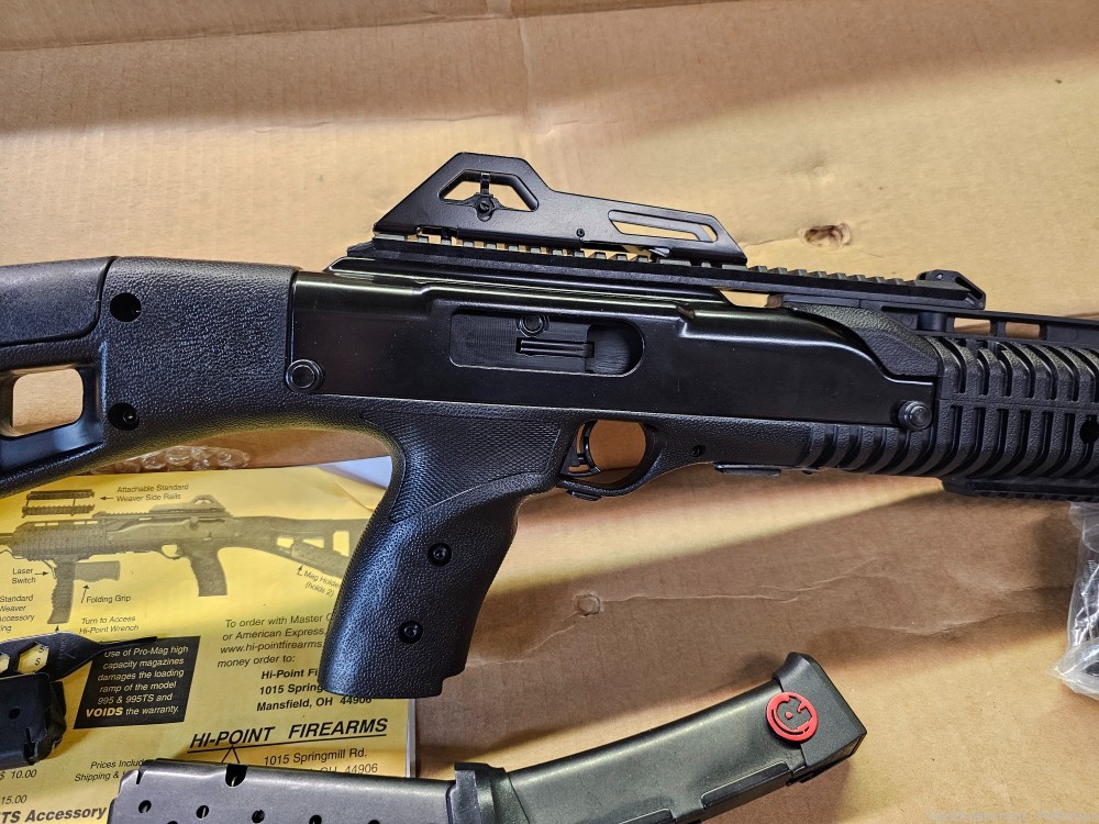 Hi-point 995ts Carbine 9mm w/ 3-Mags + Folding Grip LIKE NEW NO CC FEE-img-4