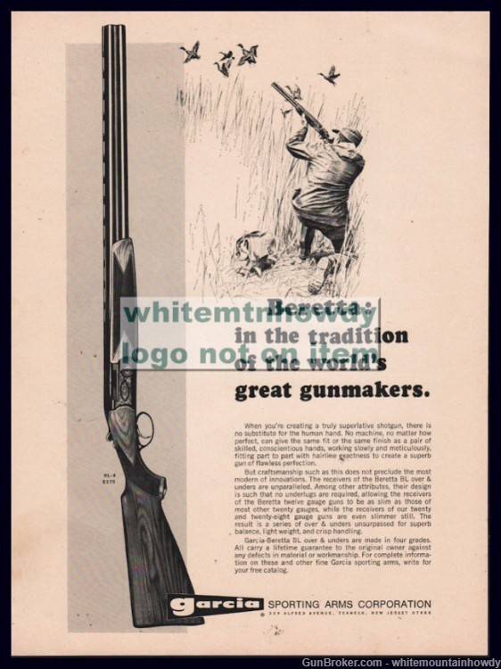 1971 BERETTA BL-4 Shotgun Garcia Sporting Arms AD-img-0