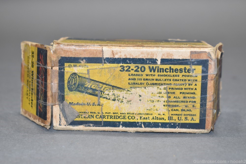 Box 44 Rds Vintage 32-20 Mixed Mfg & Bullet Ammunition ROUGH Bx-img-1