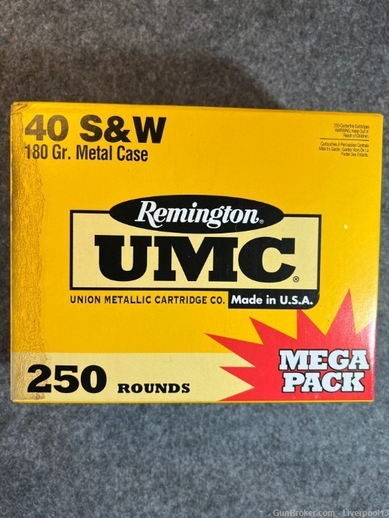 Remington UMC 40 S&W 180 Grain 250 Rounds-img-0