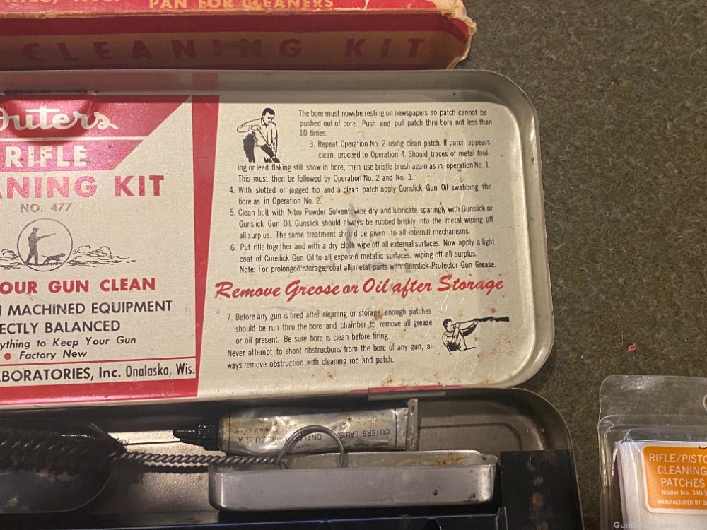Vintage - Used - Outers Rifle Cleaning Kit - Red Metal Case -Good Condition-img-12