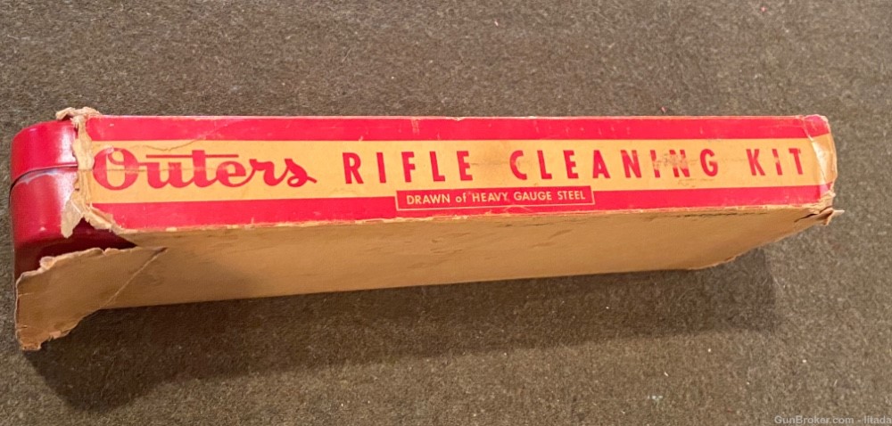 Vintage - Used - Outers Rifle Cleaning Kit - Red Metal Case -Good Condition-img-1