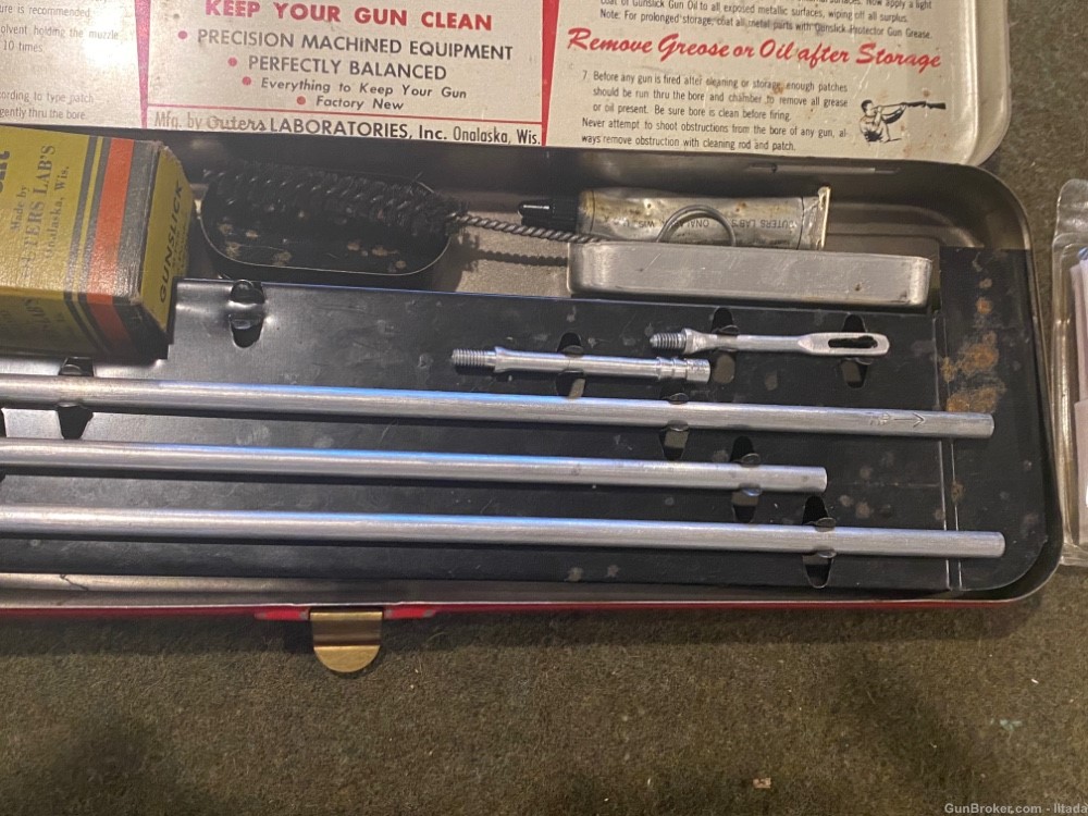 Vintage - Used - Outers Rifle Cleaning Kit - Red Metal Case -Good Condition-img-9