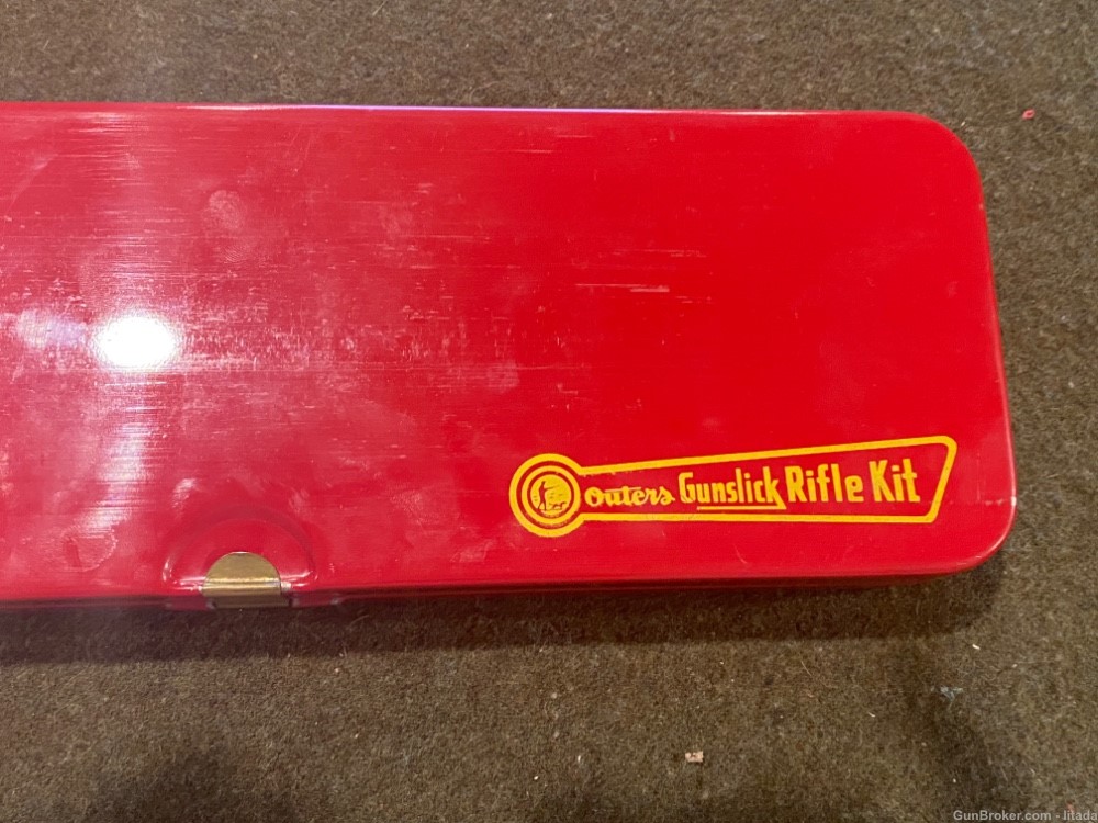 Vintage - Used - Outers Rifle Cleaning Kit - Red Metal Case -Good Condition-img-6